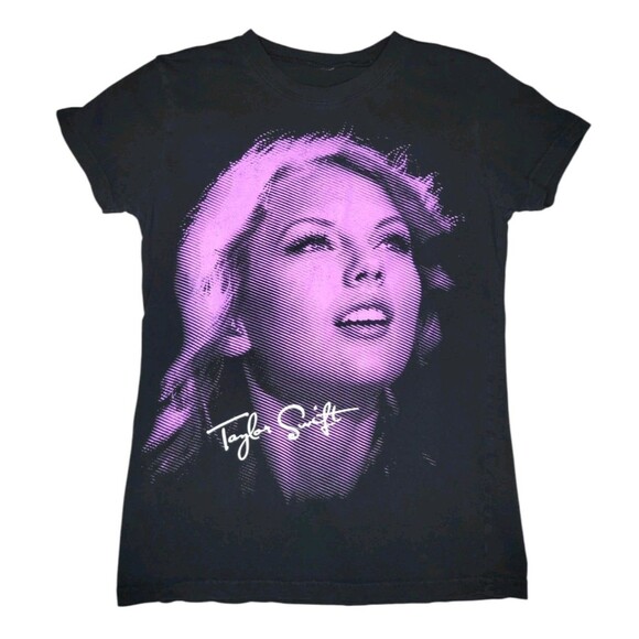 Vtg Hot Topic Y2K Taylor Swift Graphic Baby Tee T Shirt Size SM Rare Swifty - Picture 1 of 3